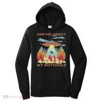 Ask Me About My Butthole Funny Alien Abduction Women's Hoodie thumb 0