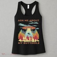 Ask Me About My Butthole Funny Alien Abduction Women's Tank Top thumb 3