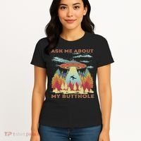 Ask Me About My Butthole Funny Alien Abduction Women's T-Shirt thumb 4