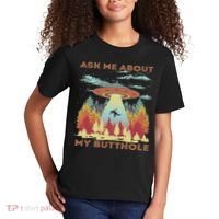 Ask Me About My Butthole Funny Alien Abduction Kids T-Shirt thumb 2