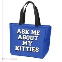 Ask Me About My Kitties Funny And Sarcastic Kitten Cat Lover Gift Tote Bag thumb 3