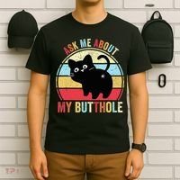 Ask Me About My Butthole Funny Cat Butt TShirt T-Shirt thumb 6