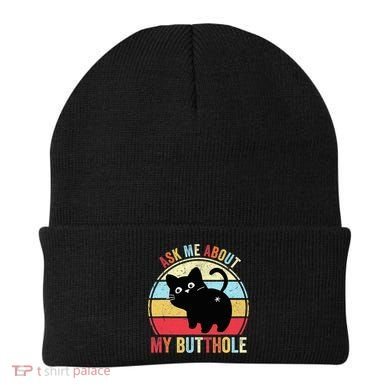 Ask Me About My Butthole Funny Cat Butt TShirt Beanie