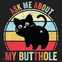 Ask Me About My Butthole Funny Cat Butt TShirt Beanie thumb 2