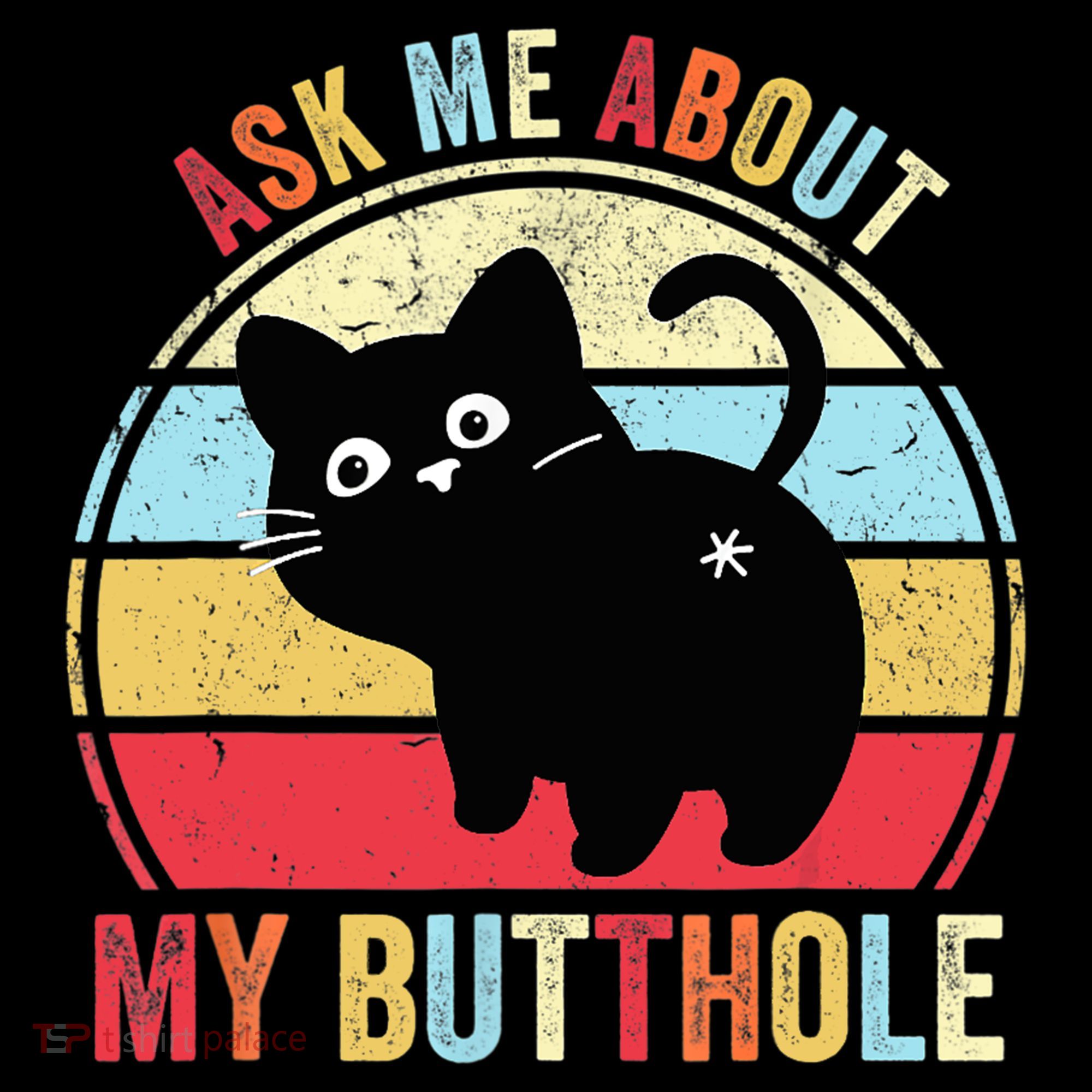 Ask Me About My Butthole Funny Cat Butt TShirt Women's Hoodie