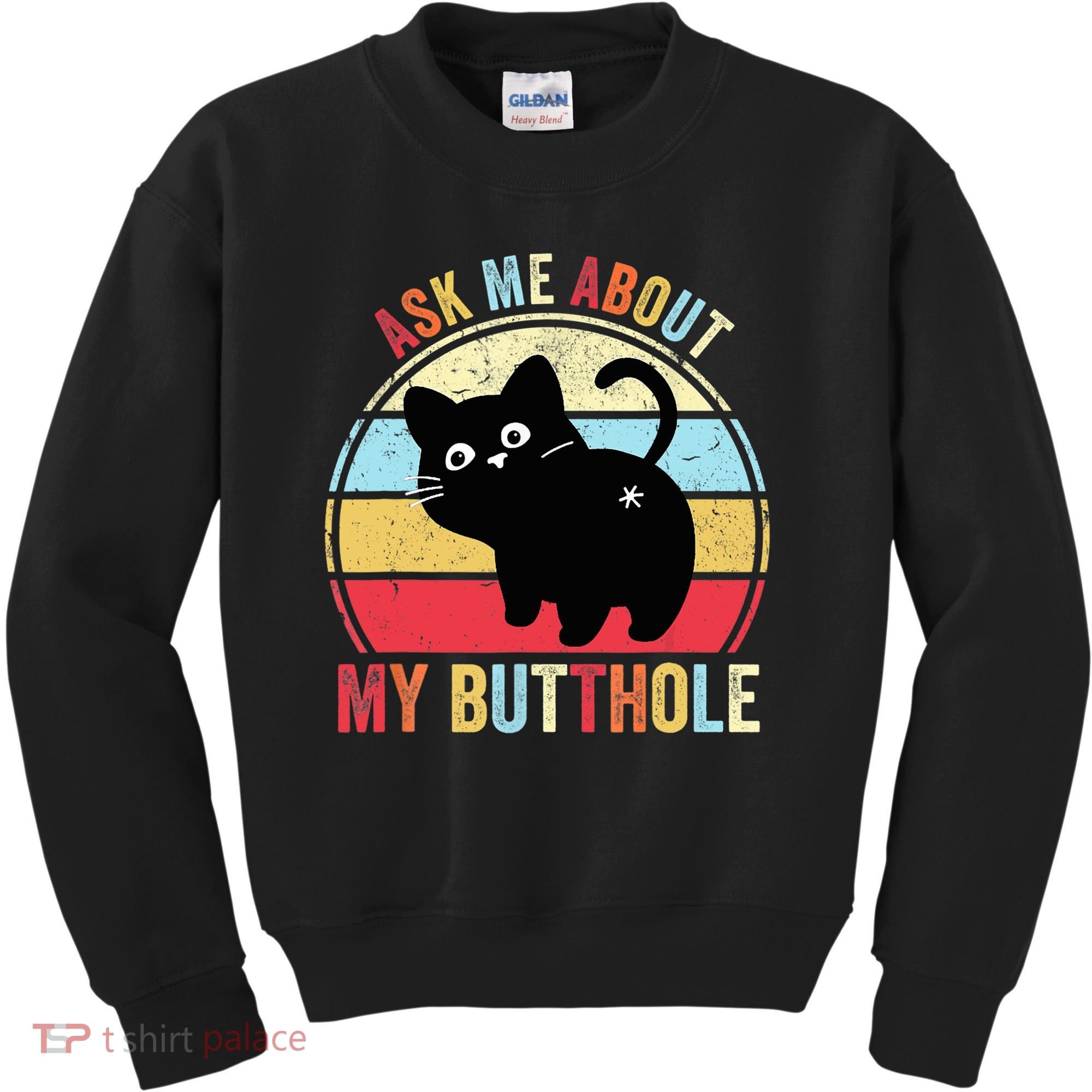 Ask Me About My Butthole Funny Cat Butt TShirt Kids Sweatshirt
