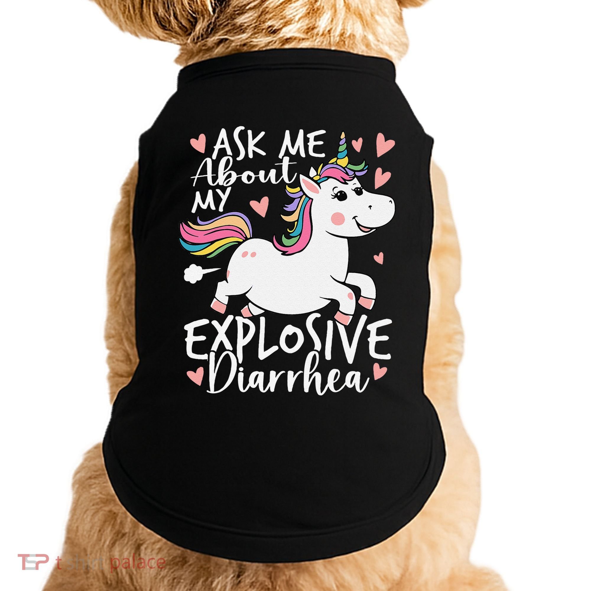 Ask Me About My Explosive Diarrhea Poop Meme Funny Unicorn Doggie Tank