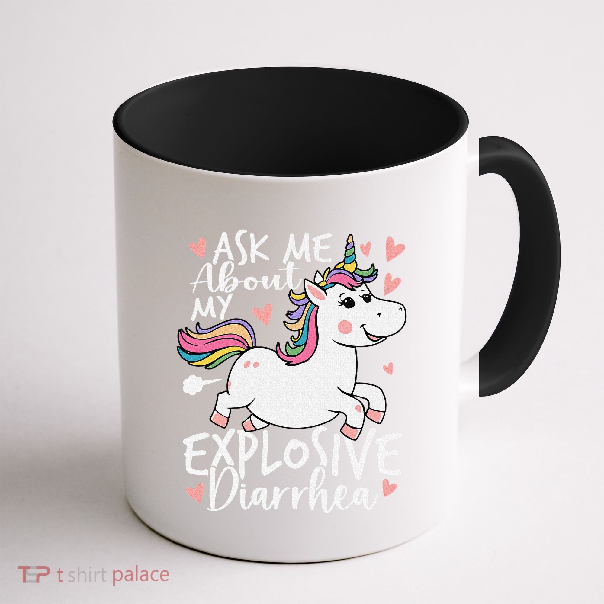 Ask Me About My Explosive Diarrhea Poop Meme Funny Unicorn Coffee Mug