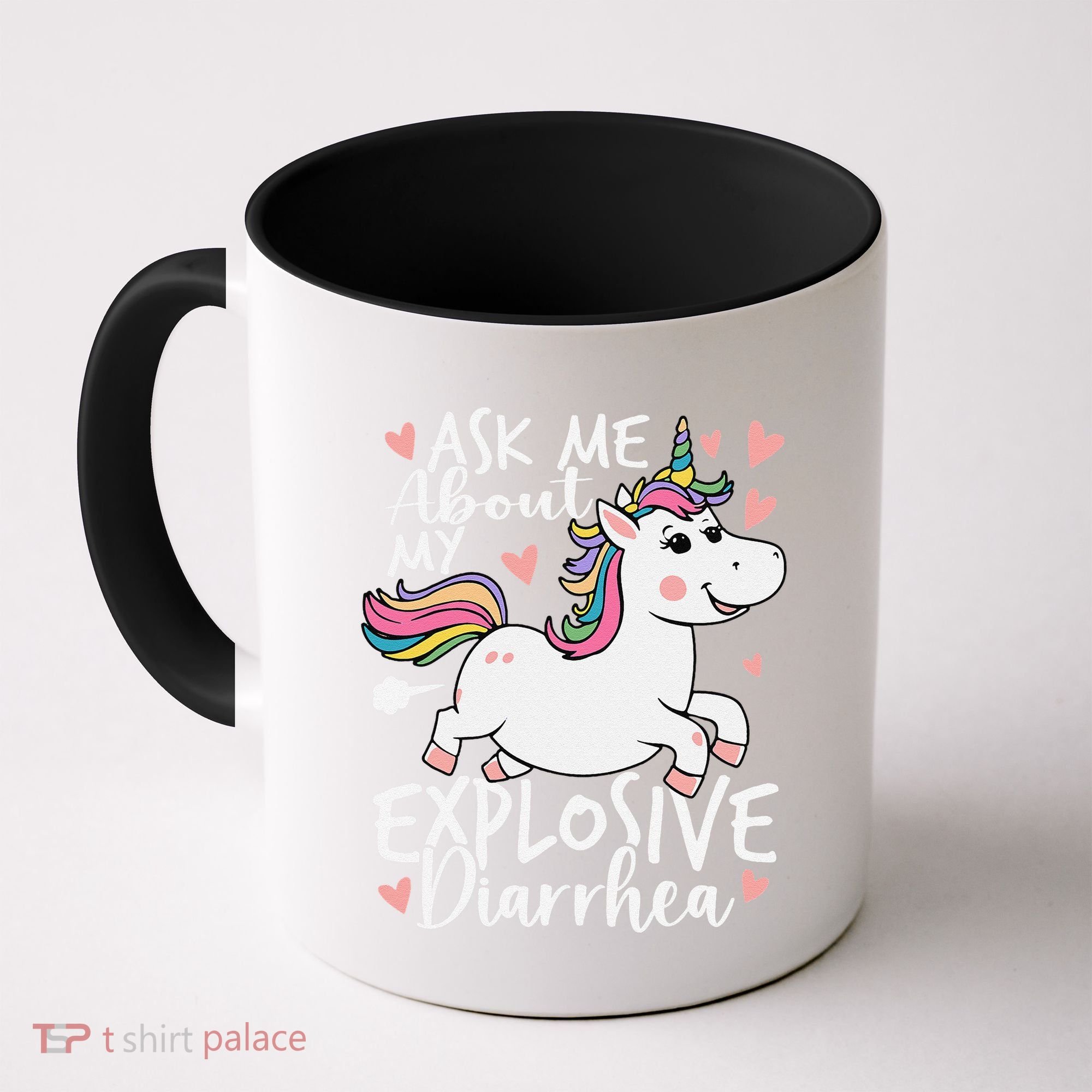 Ask Me About My Explosive Diarrhea Poop Meme Funny Unicorn Coffee Mug