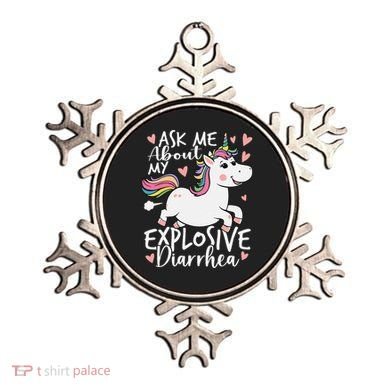 Ask Me About My Explosive Diarrhea Poop Meme Funny Unicorn Ornament
