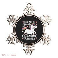 Ask Me About My Explosive Diarrhea Poop Meme Funny Unicorn Ornament thumb 0