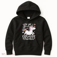 Ask Me About My Explosive Diarrhea Poop Meme Funny Unicorn Kids Hoodie thumb 0