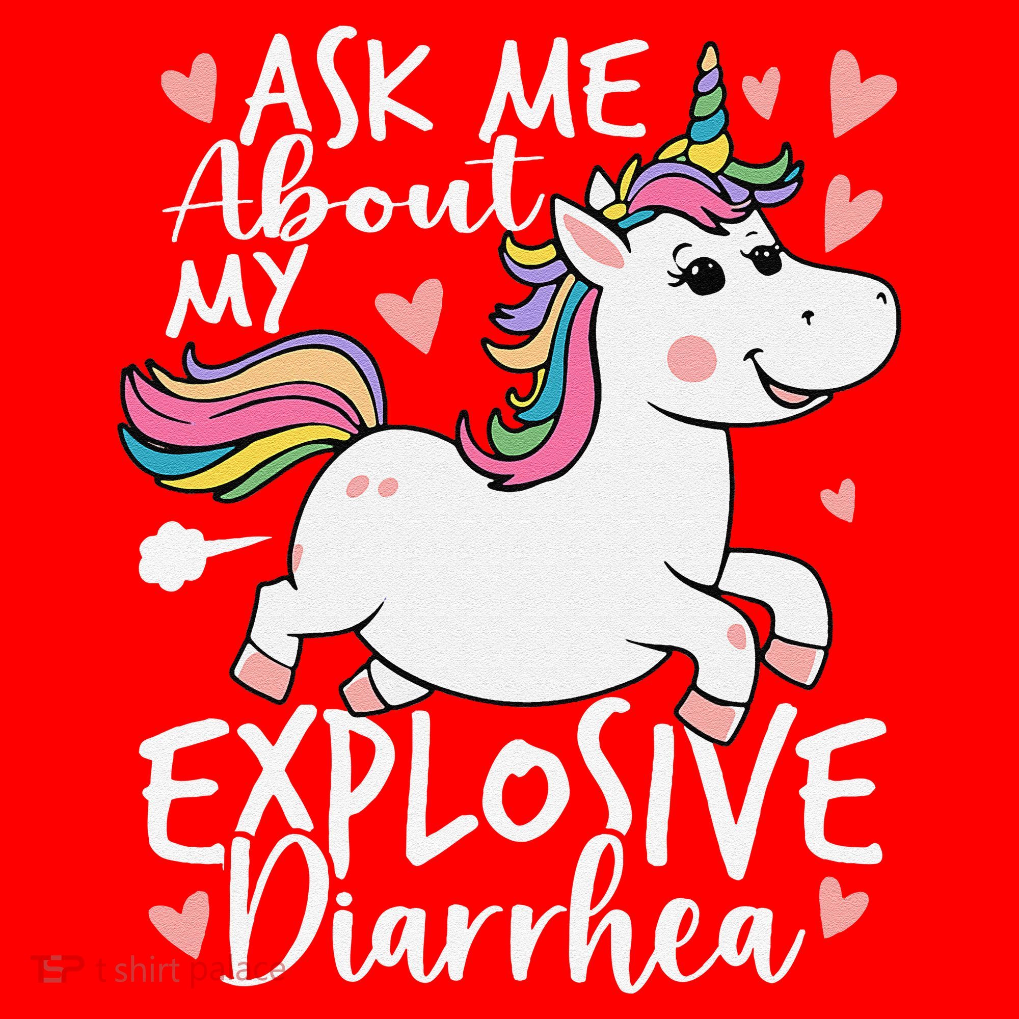 Ask Me About My Explosive Diarrhea Poop Meme Funny Unicorn Santa Hat
