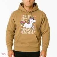 Ask Me About My Explosive Diarrhea Poop Meme Funny Unicorn Hoodie thumb 2