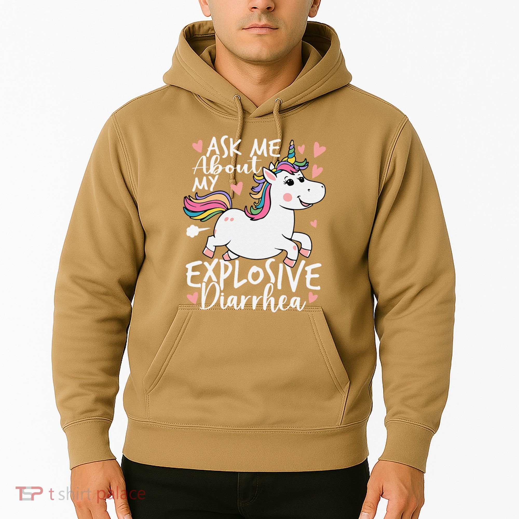 Ask Me About My Explosive Diarrhea Poop Meme Funny Unicorn Hoodie