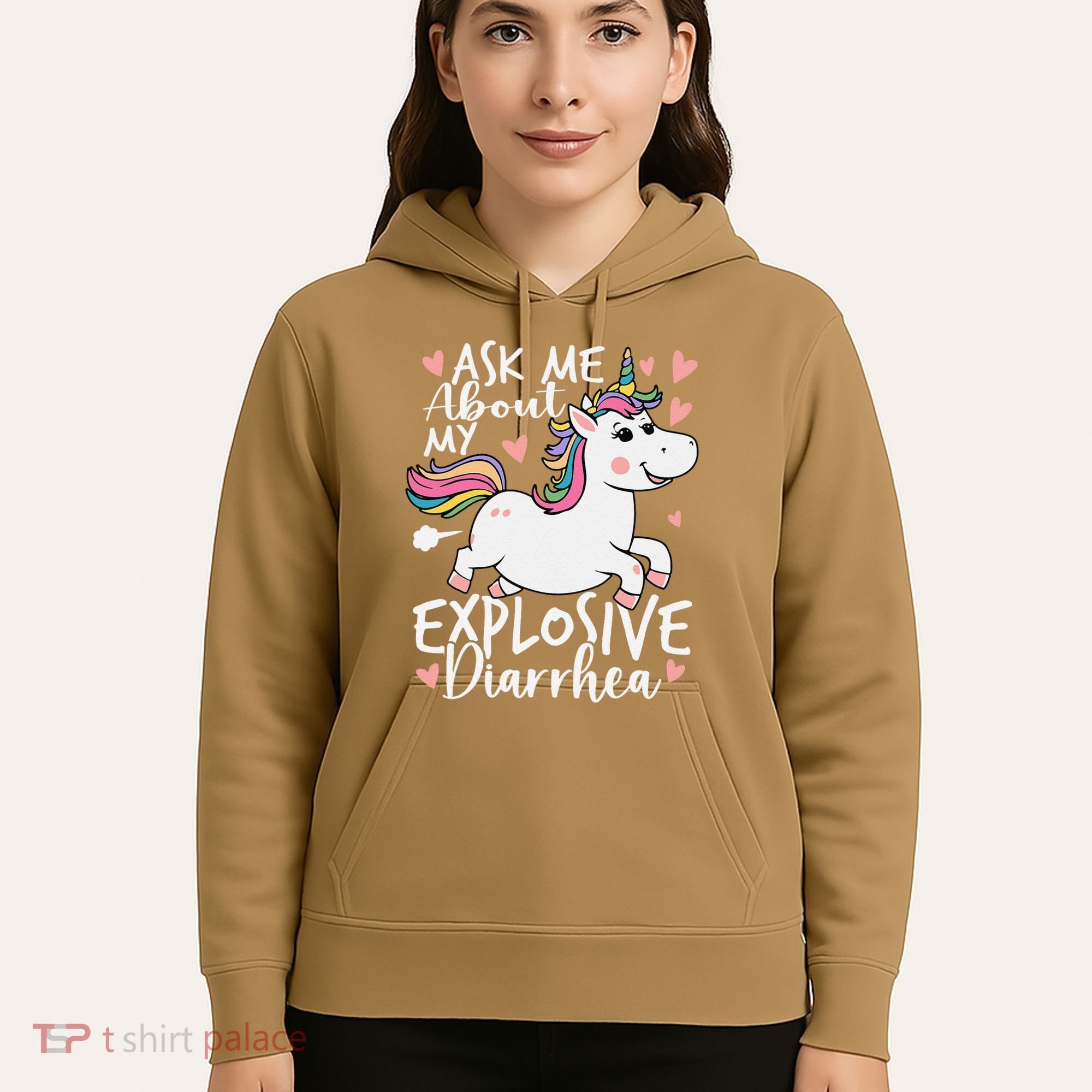 Ask Me About My Explosive Diarrhea Poop Meme Funny Unicorn Hoodie