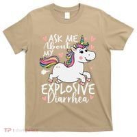 Ask Me About My Explosive Diarrhea Poop Meme Funny Unicorn T-Shirt thumb 0