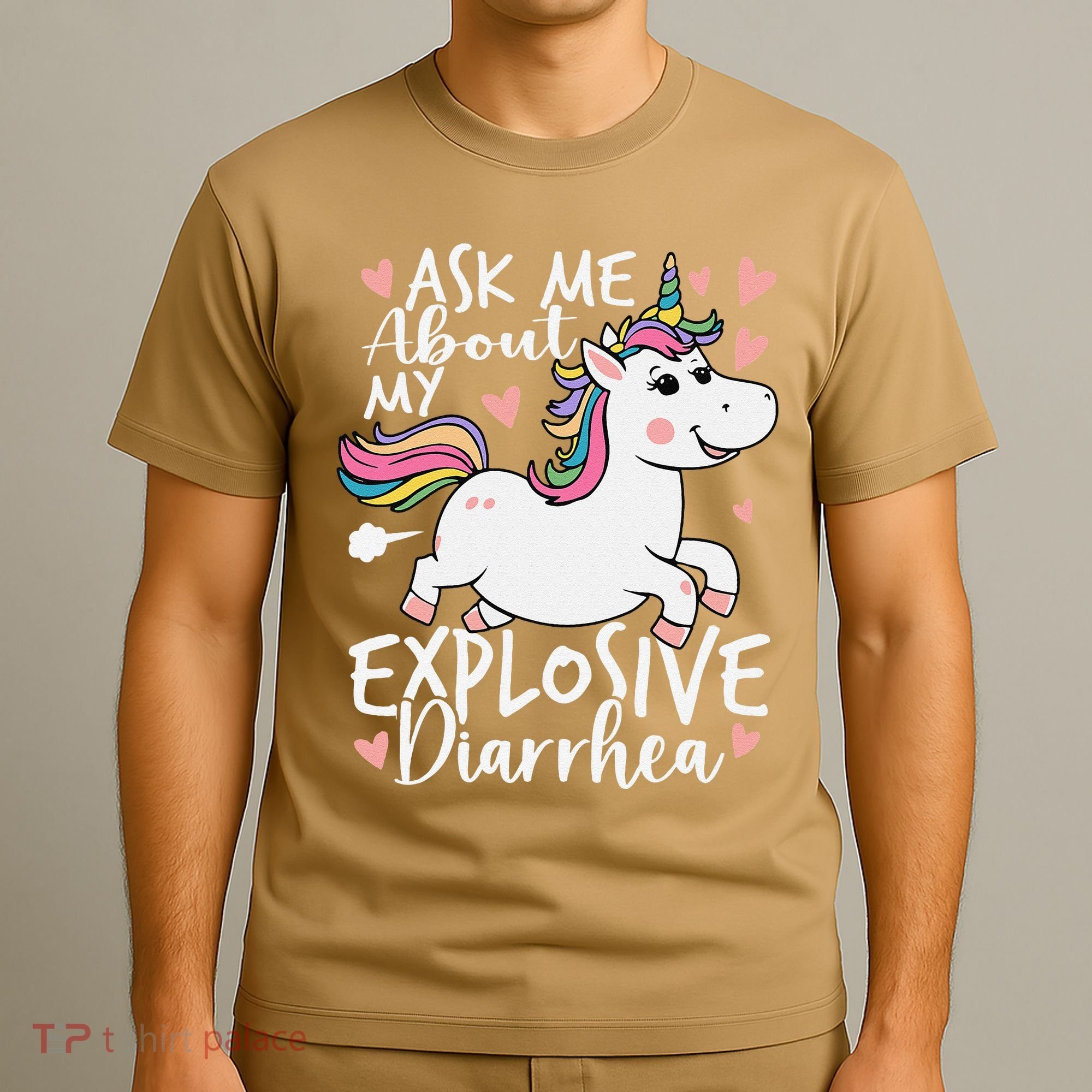 Ask Me About My Explosive Diarrhea Poop Meme Funny Unicorn T-Shirt