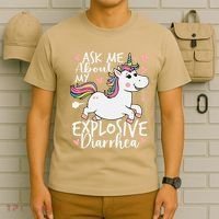 Ask Me About My Explosive Diarrhea Poop Meme Funny Unicorn T-Shirt thumb 6