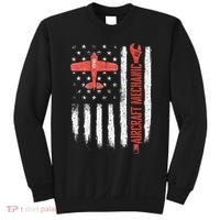 Aircraft Mechanic American Flag Plane Aviation Technician Sweatshirt thumb 0