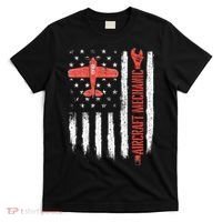 Aircraft Mechanic American Flag Plane Aviation Technician T-Shirt thumb 0