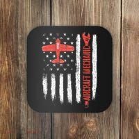 Aircraft Mechanic American Flag Plane Aviation Technician Coaster thumb 0