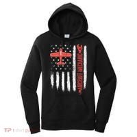 Aircraft Mechanic American Flag Plane Aviation Technician Women's Hoodie thumb 0