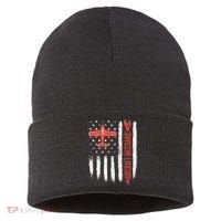 Aircraft Mechanic American Flag Plane Aviation Technician Sustainable Knit Beanie thumb 0