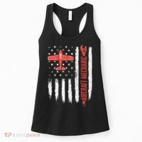 Aircraft Mechanic American Flag Plane Aviation Technician Women's Tank Top thumb 0