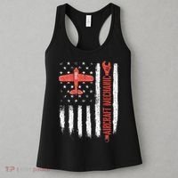 Aircraft Mechanic American Flag Plane Aviation Technician Women's Tank Top thumb 3