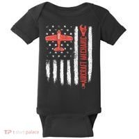 Aircraft Mechanic American Flag Plane Aviation Technician Baby Bodysuit thumb 0