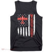 Aircraft Mechanic American Flag Plane Aviation Technician Tank Top thumb 0