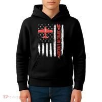 Aircraft Mechanic American Flag Plane Aviation Technician Kids Hoodie thumb 4