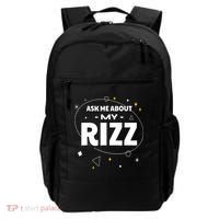 Ask Me About My Rizz I Got That W Rizz Funny Ironic Meme Backpack thumb 0