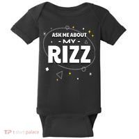 Ask Me About My Rizz I Got That W Rizz Funny Ironic Meme Baby Bodysuit thumb 0