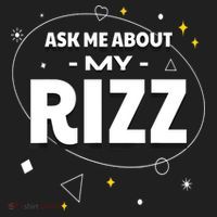 Ask Me About My Rizz I Got That W Rizz Funny Ironic Meme Golf Towel thumb 3