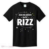 Ask Me About My Rizz I Got That W Rizz Funny Ironic Meme Kids T-Shirt thumb 0