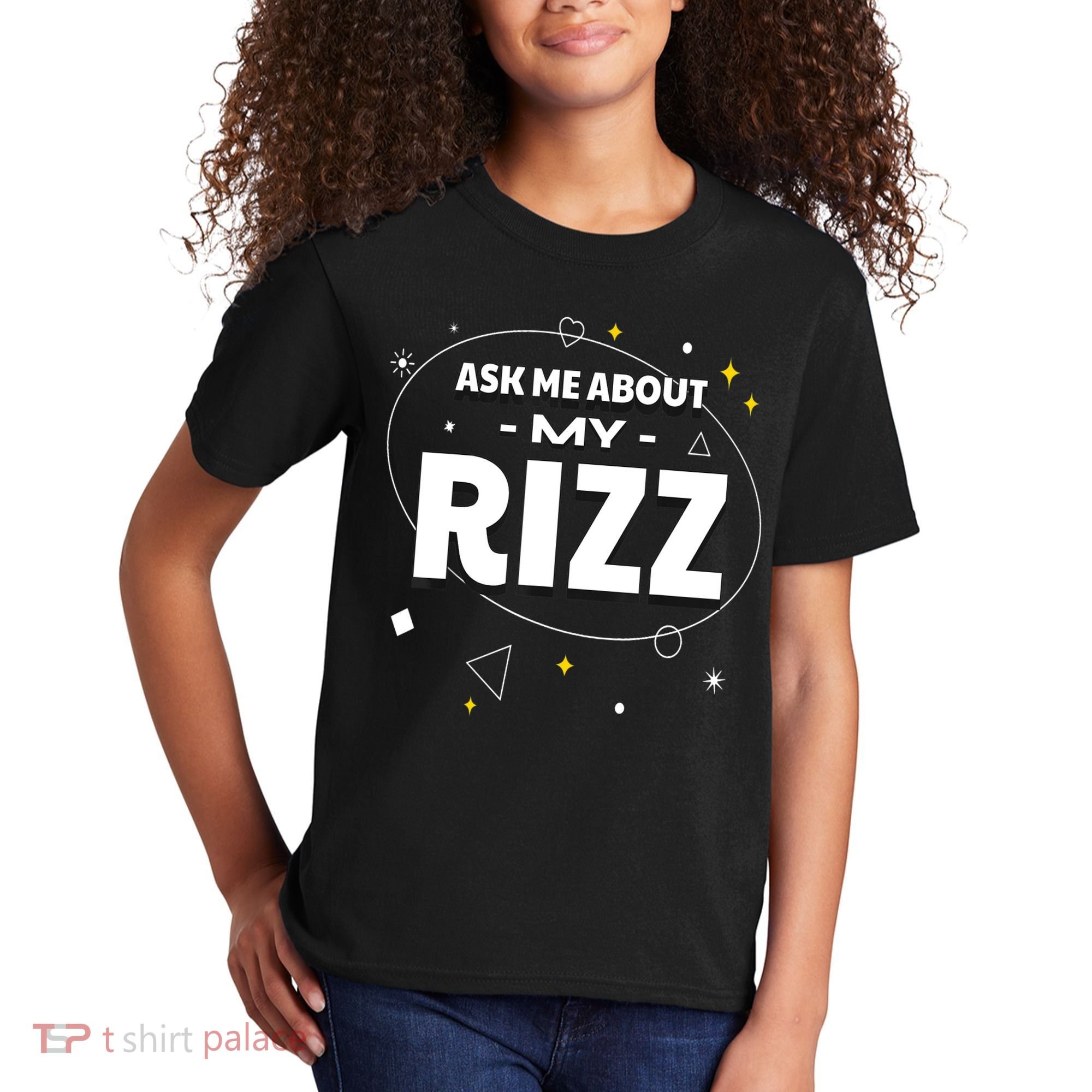 Ask Me About My Rizz I Got That W Rizz Funny Ironic Meme Kids T-Shirt