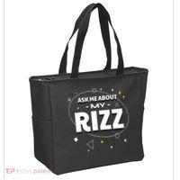 Ask Me About My Rizz I Got That W Rizz Funny Ironic Meme Tote Bag thumb 2