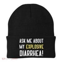 Ask Me About My Explosive Diarrhea Funny Poop Gift Beanie thumb 0
