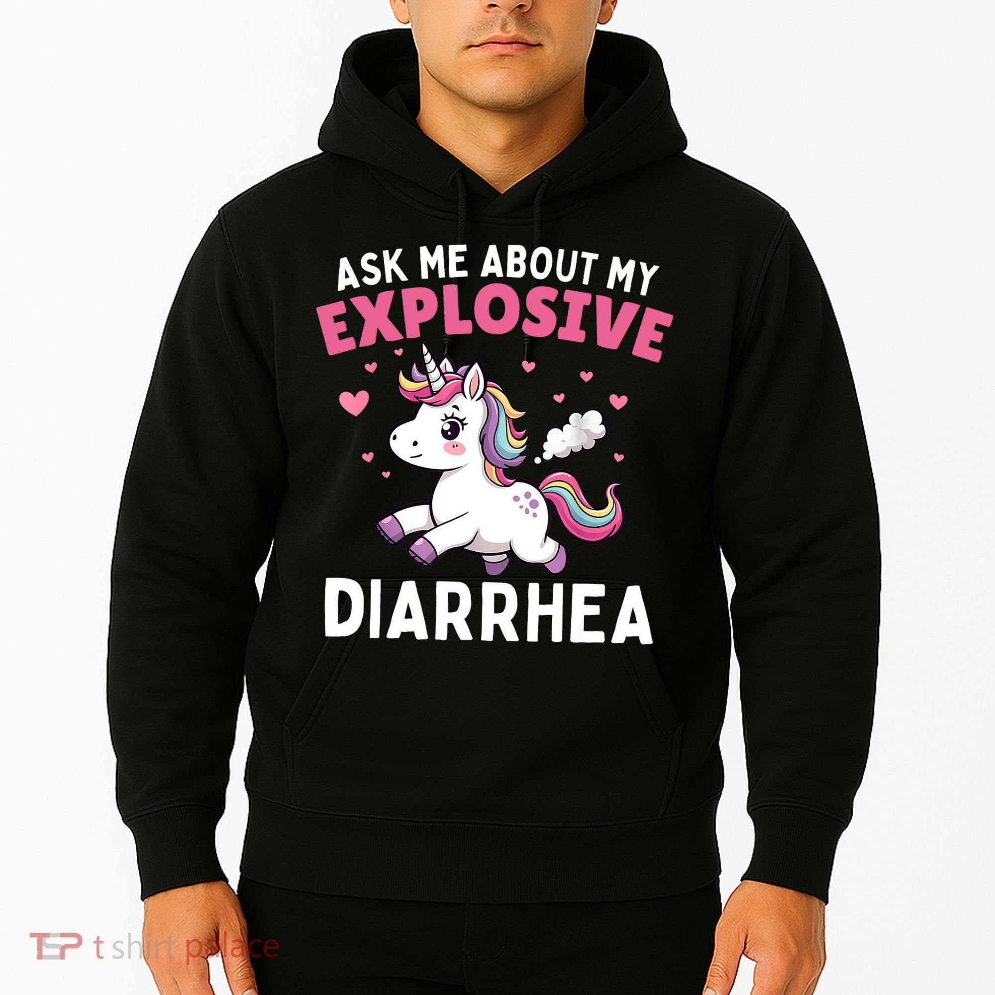 Ask Me About My Explosive Diarrhea Funny Poop Meme Unicorn  Hoodie