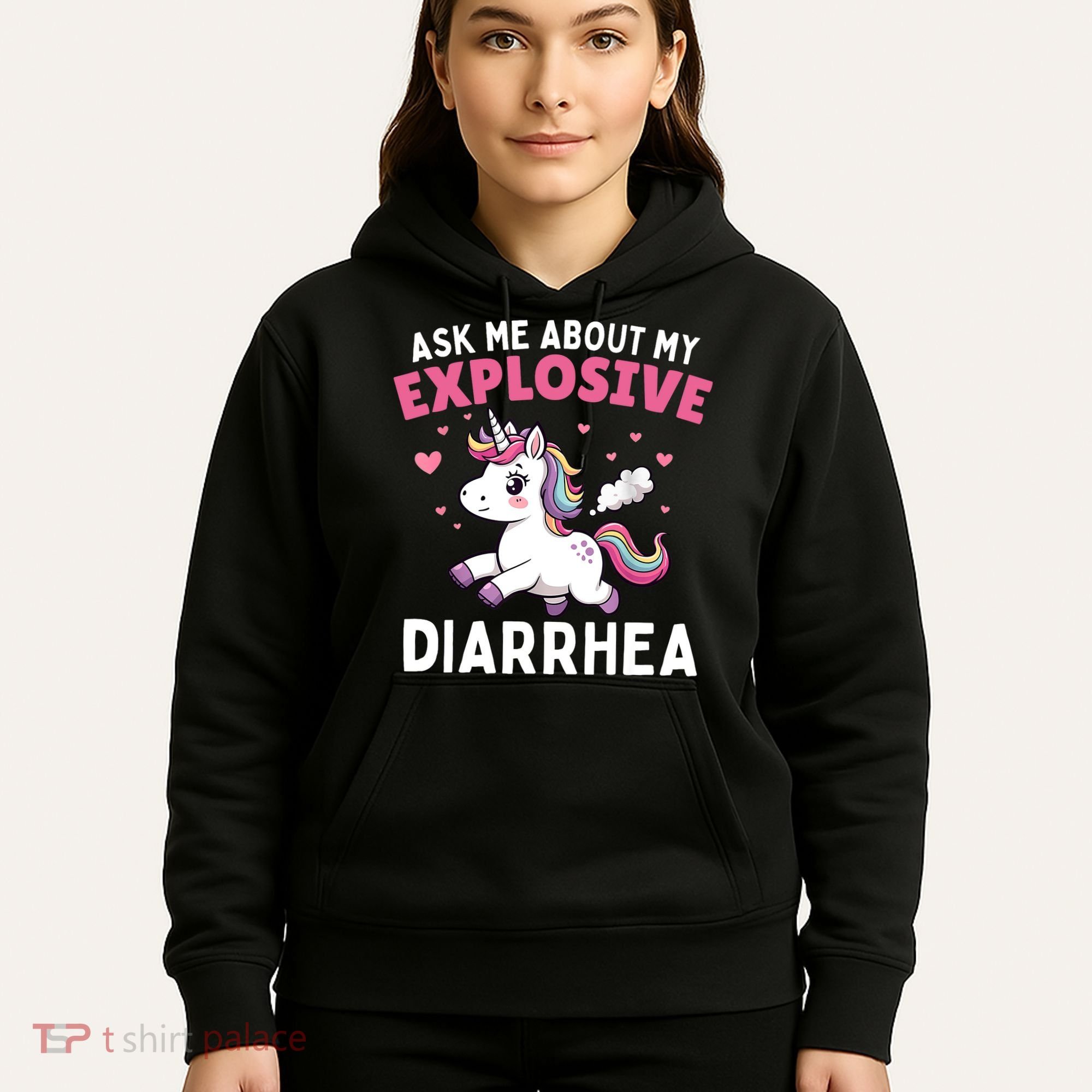 Ask Me About My Explosive Diarrhea Funny Poop Meme Unicorn  Hoodie