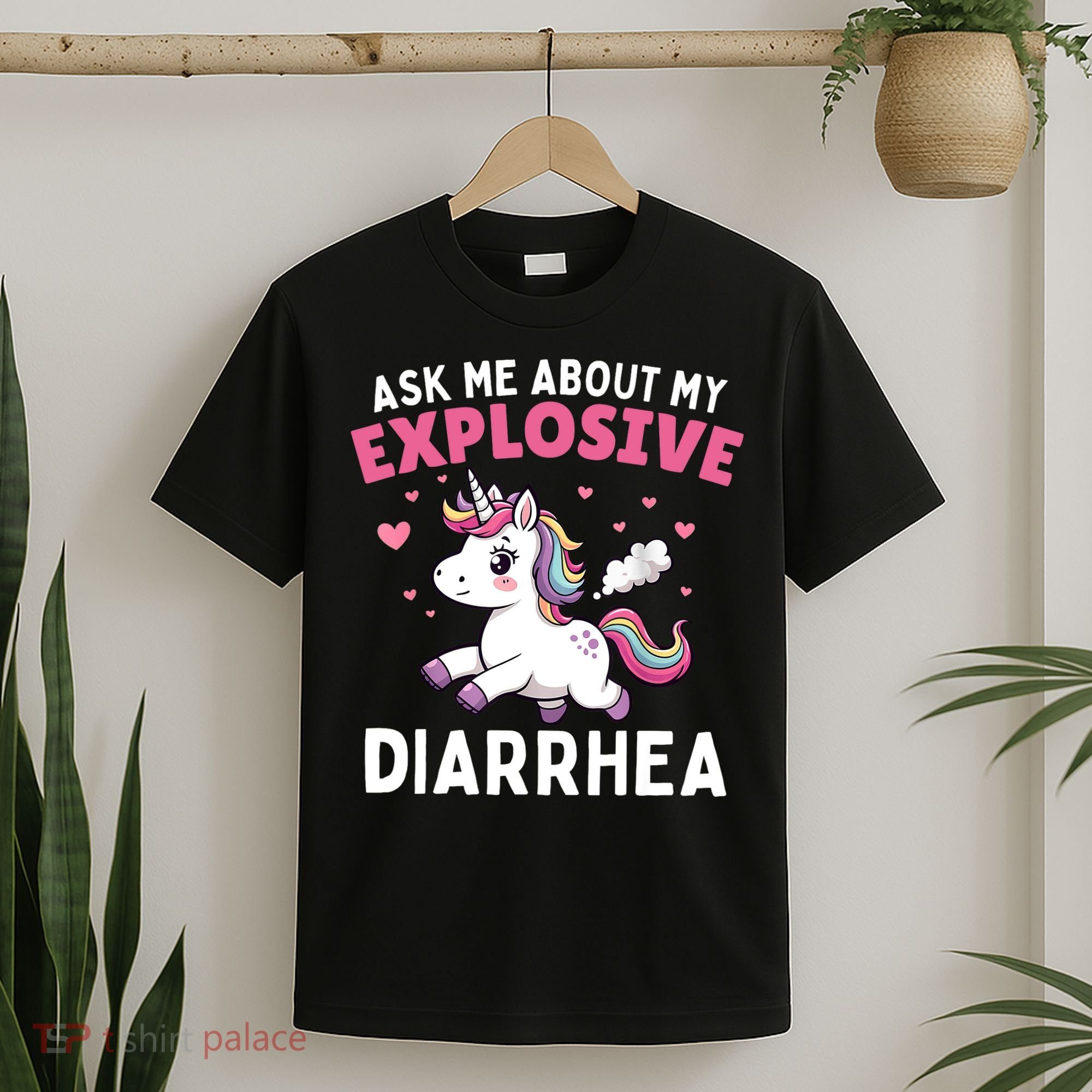 Ask Me About My Explosive Diarrhea Funny Poop Meme Unicorn  T-Shirt