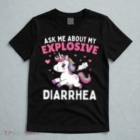 Ask Me About My Explosive Diarrhea Funny Poop Meme Unicorn  T-Shirt thumb 5