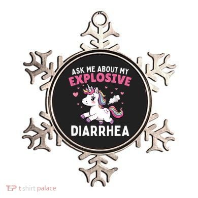 Ask Me About My Explosive Diarrhea Funny Poop Meme Unicorn  Ornament