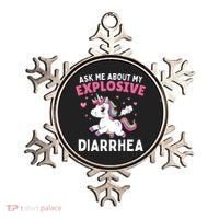 Ask Me About My Explosive Diarrhea Funny Poop Meme Unicorn  Ornament thumb 0