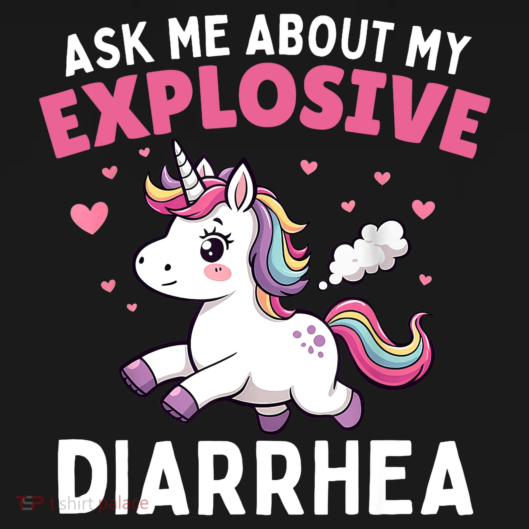Ask Me About My Explosive Diarrhea Funny Poop Meme Unicorn  Women's Tank Top