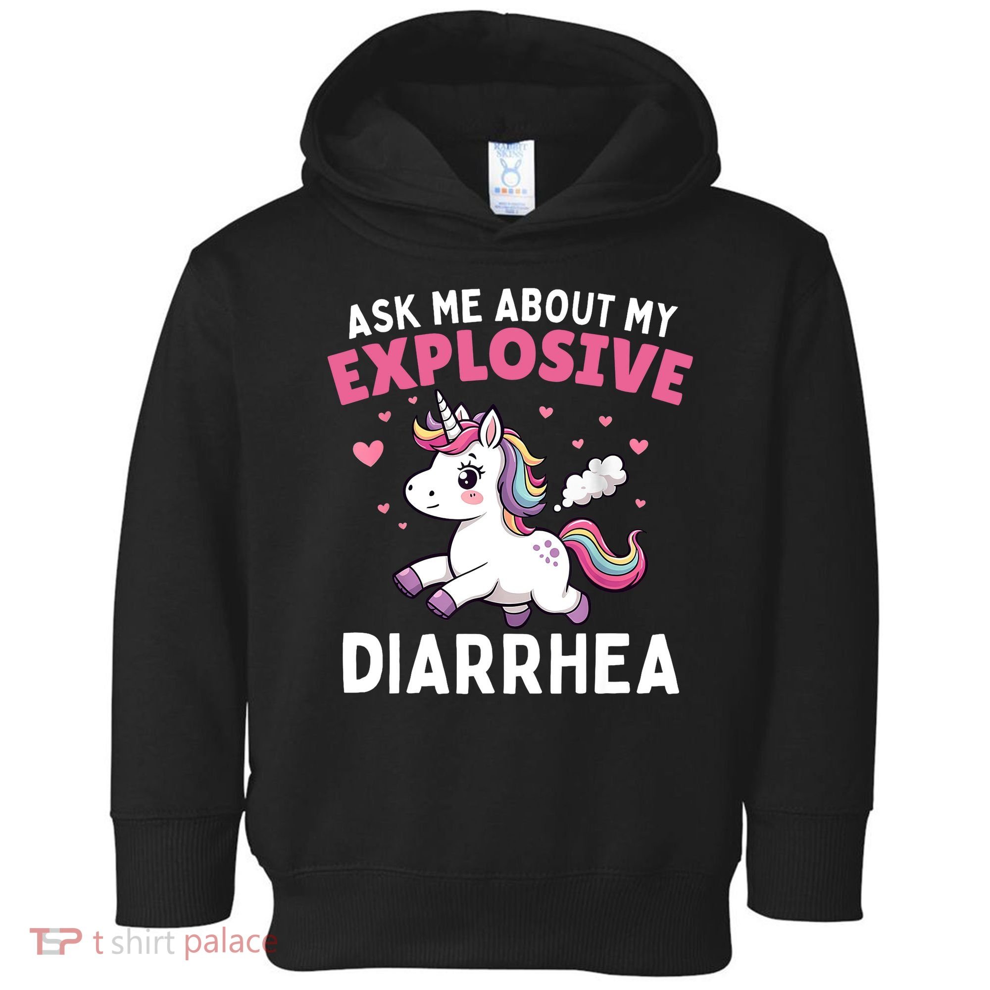 Ask Me About My Explosive Diarrhea Funny Poop Meme Unicorn  Toddler Hoodie