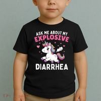 Ask Me About My Explosive Diarrhea Funny Poop Meme Unicorn  Toddler T-Shirt thumb 2