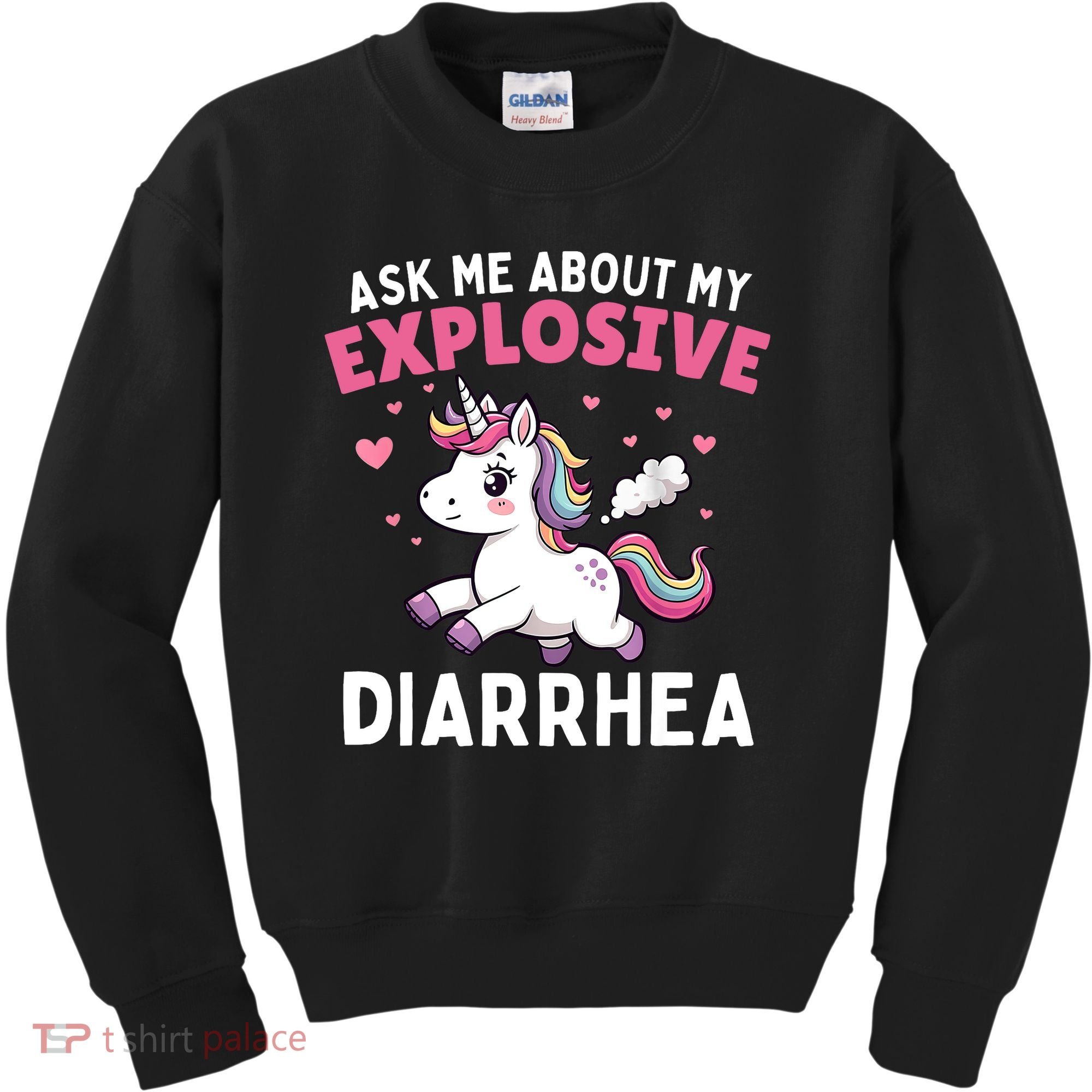 Ask Me About My Explosive Diarrhea Funny Poop Meme Unicorn  Kids Sweatshirt